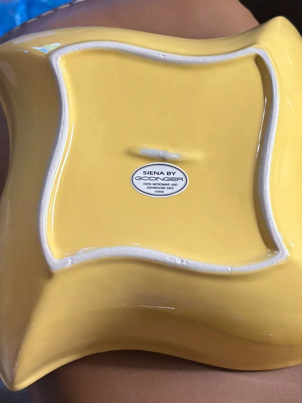Godinger Yellow Ceramic Covered Casserole with Chrome Stand